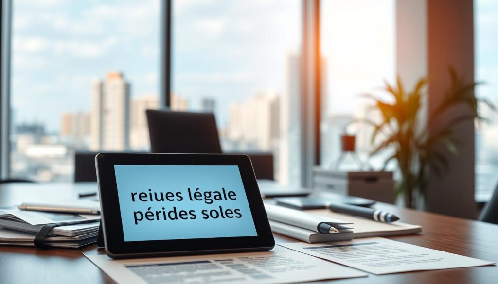 A modern office setting with a large window overlooking a cityscape in the background. In the foreground, a neatly organized desk featuring a computer, stationery, and a stack of legal documents. On the desk, a tablet displaying the phrase "règles légales périodes soldes" in a clean, sans-serif font. Soft, directional lighting casts a warm, professional glow over the scene. The overall mood is one of thoughtful contemplation and attention to detail, reflecting the care and diligence required in navigating the legal aspects of sales promotions. A modern office setting with a large window overlooking a cityscape in the background. In the foreground, a neatly organized desk featuring a computer, stationery, and a stack of legal documents. On the desk, a tablet displaying the phrase "règles légales périodes soldes" in a clean, sans-serif font. Soft, directional lighting casts a warm, professional glow over the scene. The overall mood is one of thoughtful contemplation and attention to detail, reflecting the care and diligence required in navigating the legal aspects of sales promotions.